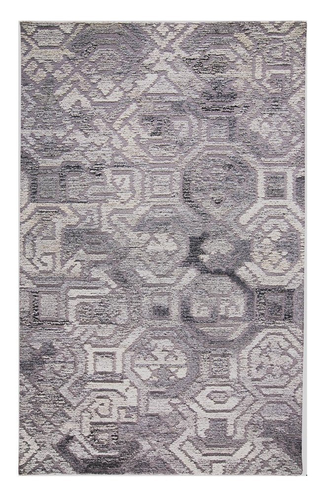 10' X 14' Gray and Ivory Wool Abstract Hand Tufted Area Rug