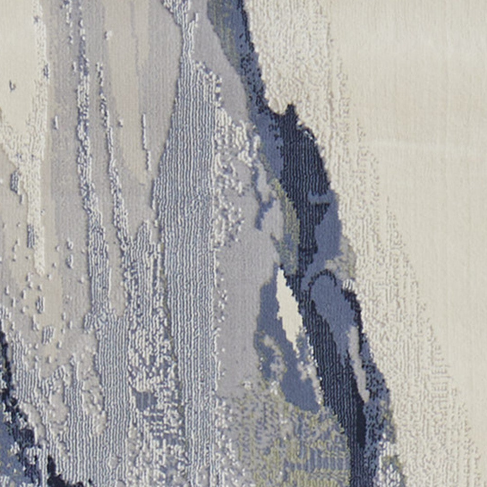 8' X 10' Gray and Ivory Abstract Power Loom Area Rug