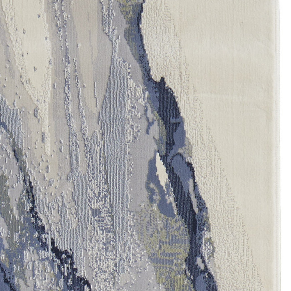 8' X 10' Gray and Ivory Abstract Power Loom Area Rug