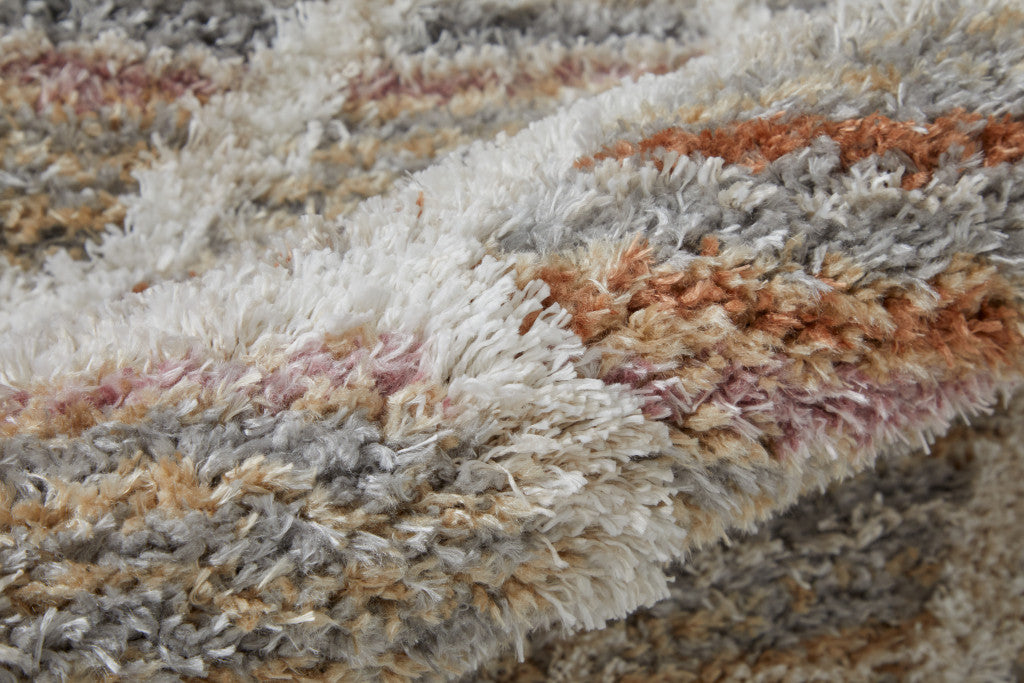8' X 10' Tan and Ivory Geometric Power Loom Area Rug