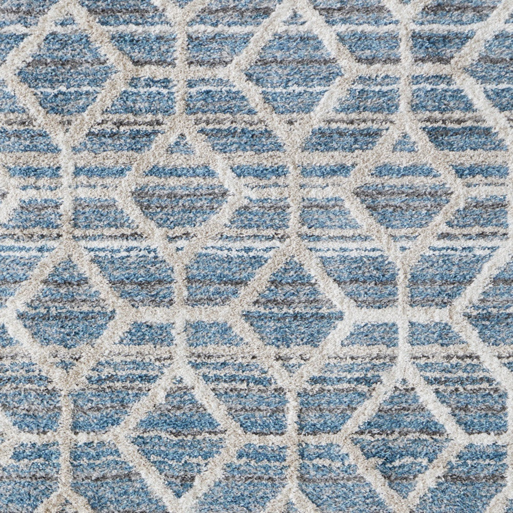 8' X 10' Tan and Ivory Geometric Power Loom Area Rug