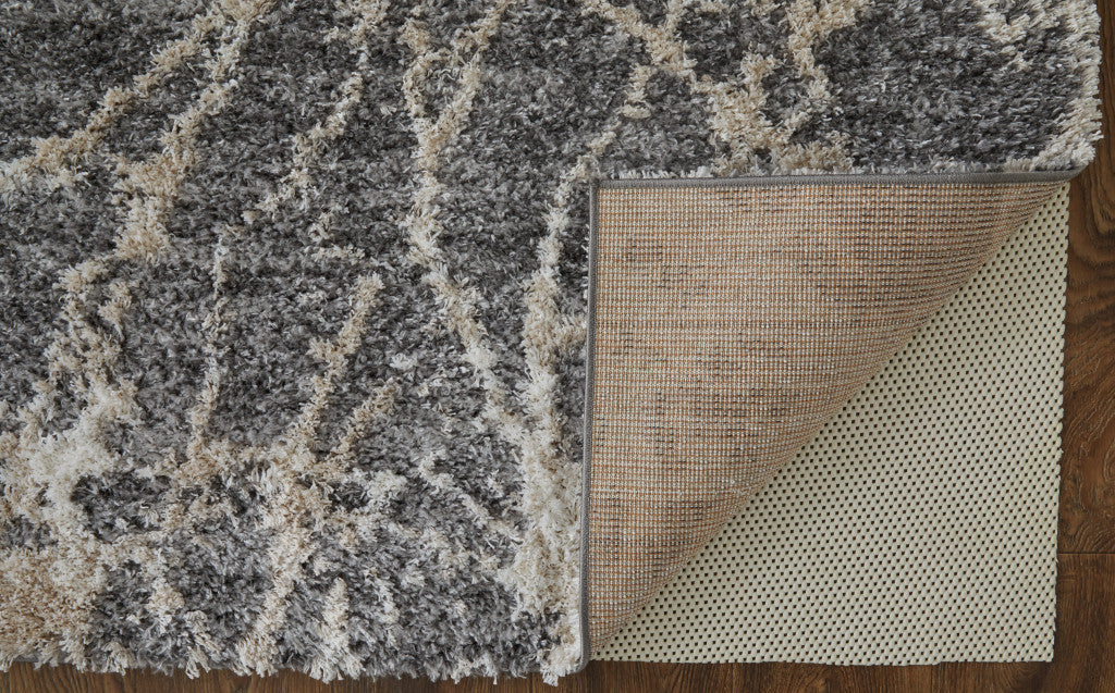 4' X 6' Gray And Ivory Abstract Power Loom Stain Resistant Area Rug