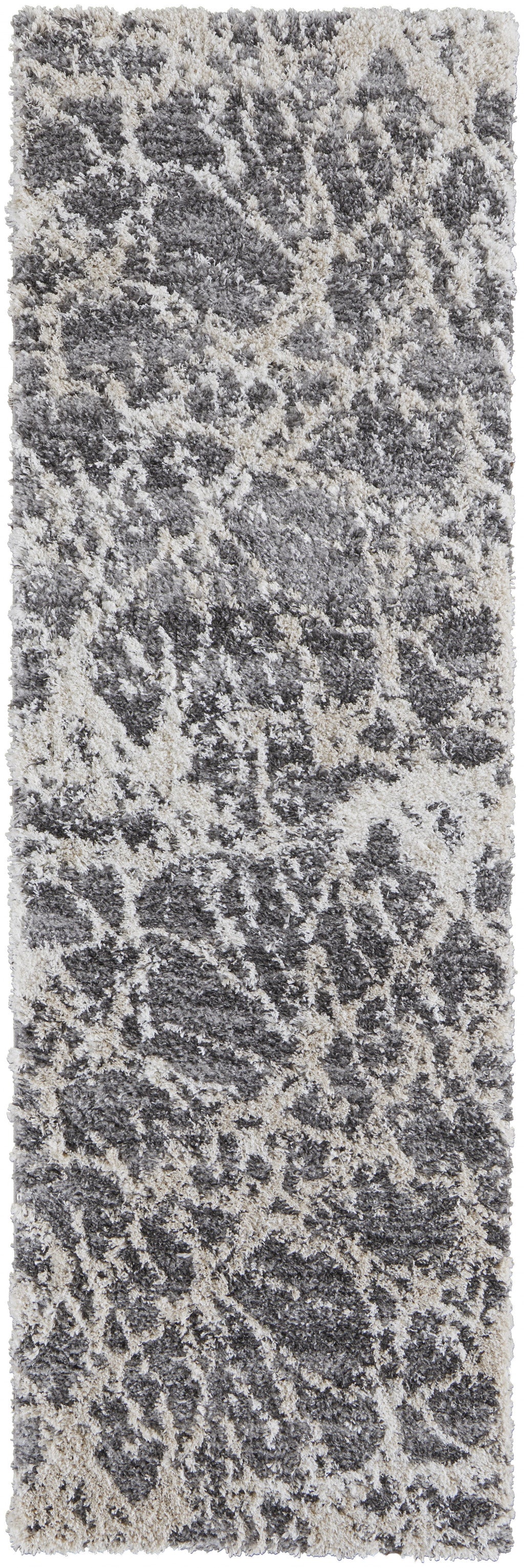 4' X 6' Gray And Ivory Abstract Power Loom Stain Resistant Area Rug