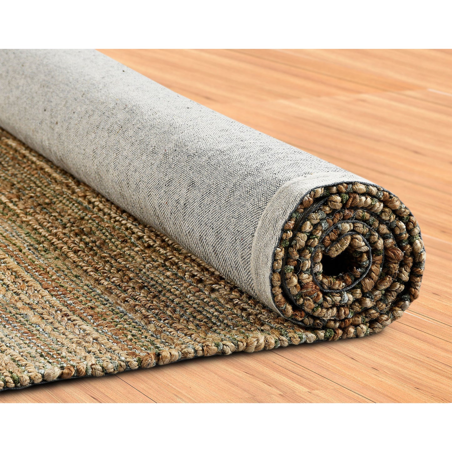 8' X 10' Green Abstract Hand Woven Non Skid Area Rug