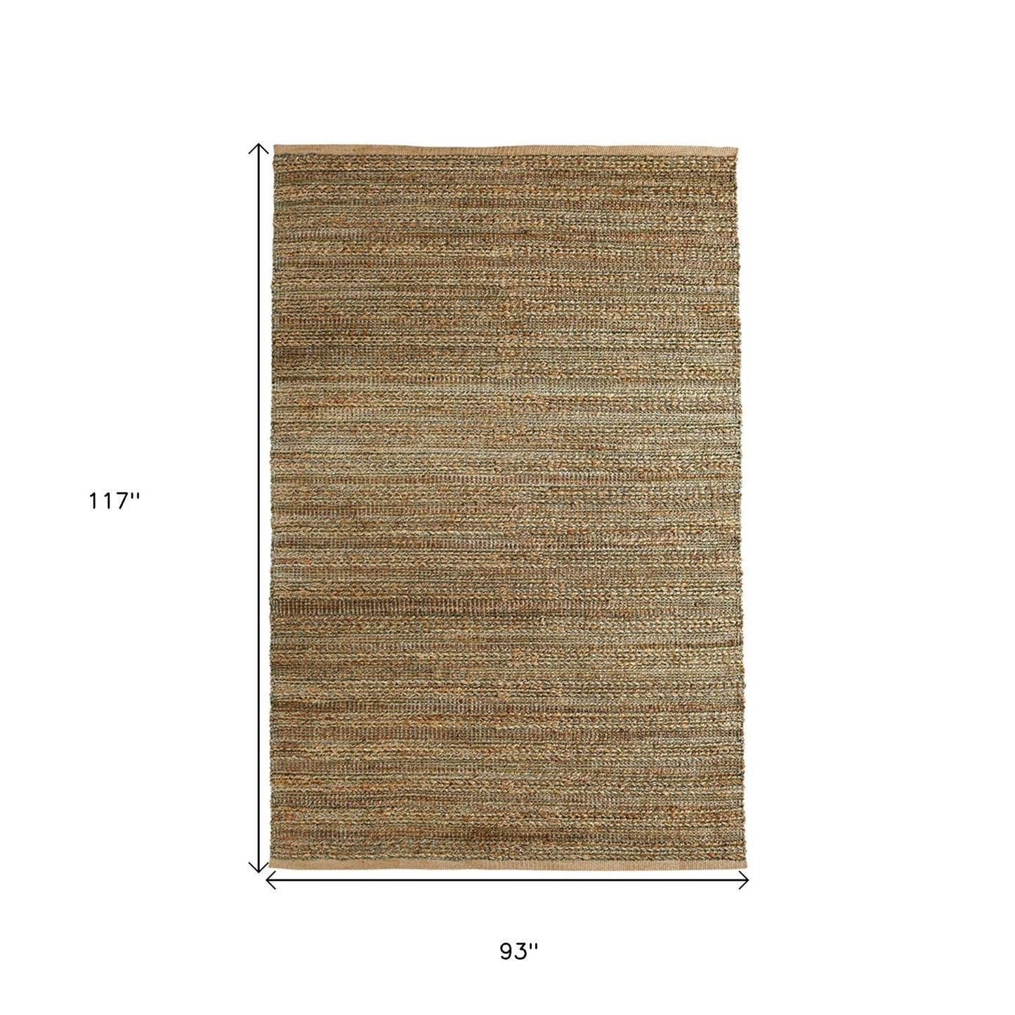 8' X 10' Green Abstract Hand Woven Non Skid Area Rug