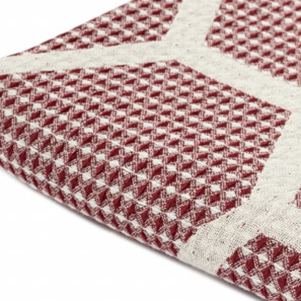 60" X 50" Yellow Woven Cotton Geometric Throw Blanket with Fringe