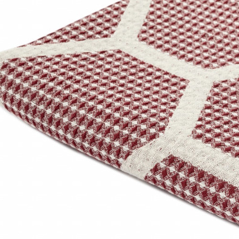 60" X 50" Yellow Woven Cotton Geometric Throw Blanket with Fringe