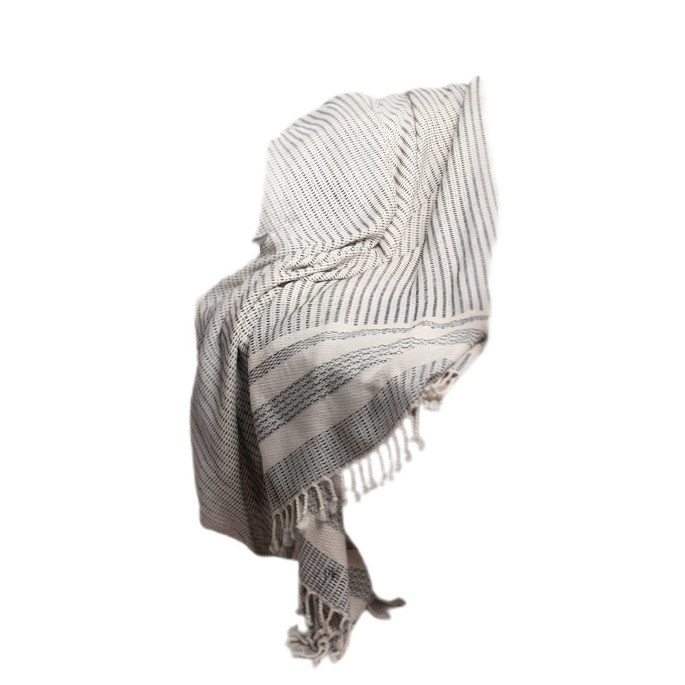 50" X 60" Orange Woven Cotton Striped Throw Blanket with Fringe