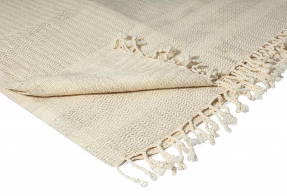 50" X 60" Orange Woven Cotton Striped Throw Blanket with Fringe