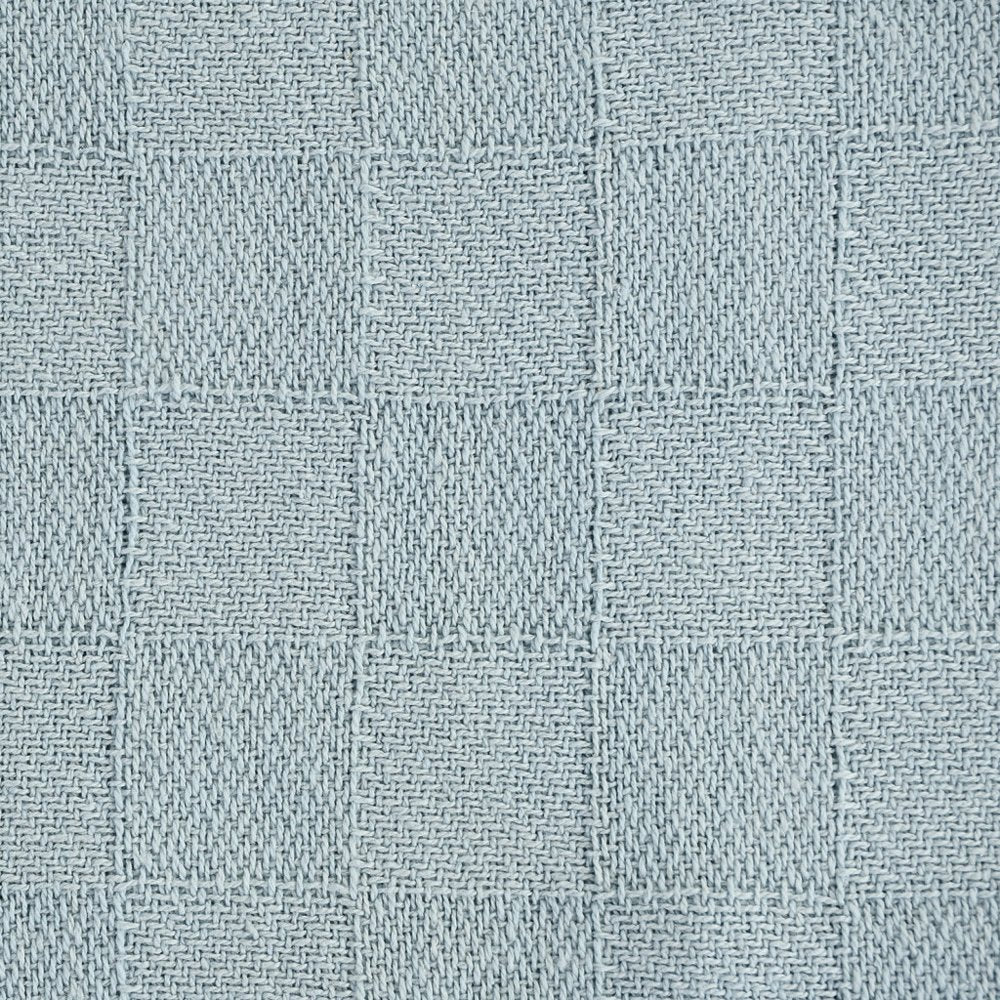 50" X 60" Blue Woven Cotton Throw Blanket with Fringe