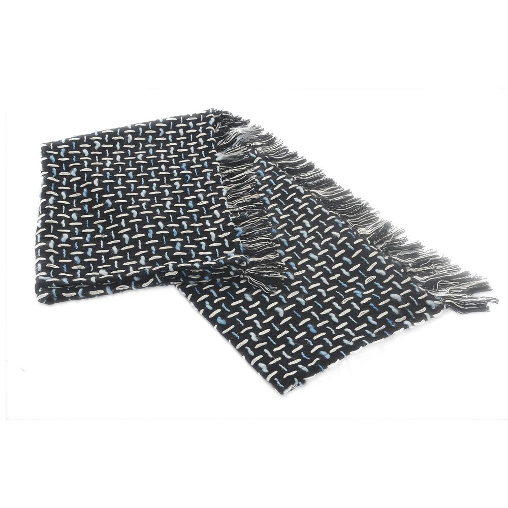 50" X 60" Black And Gold Geometric Cotton Woven Throw Blanket with Tassels