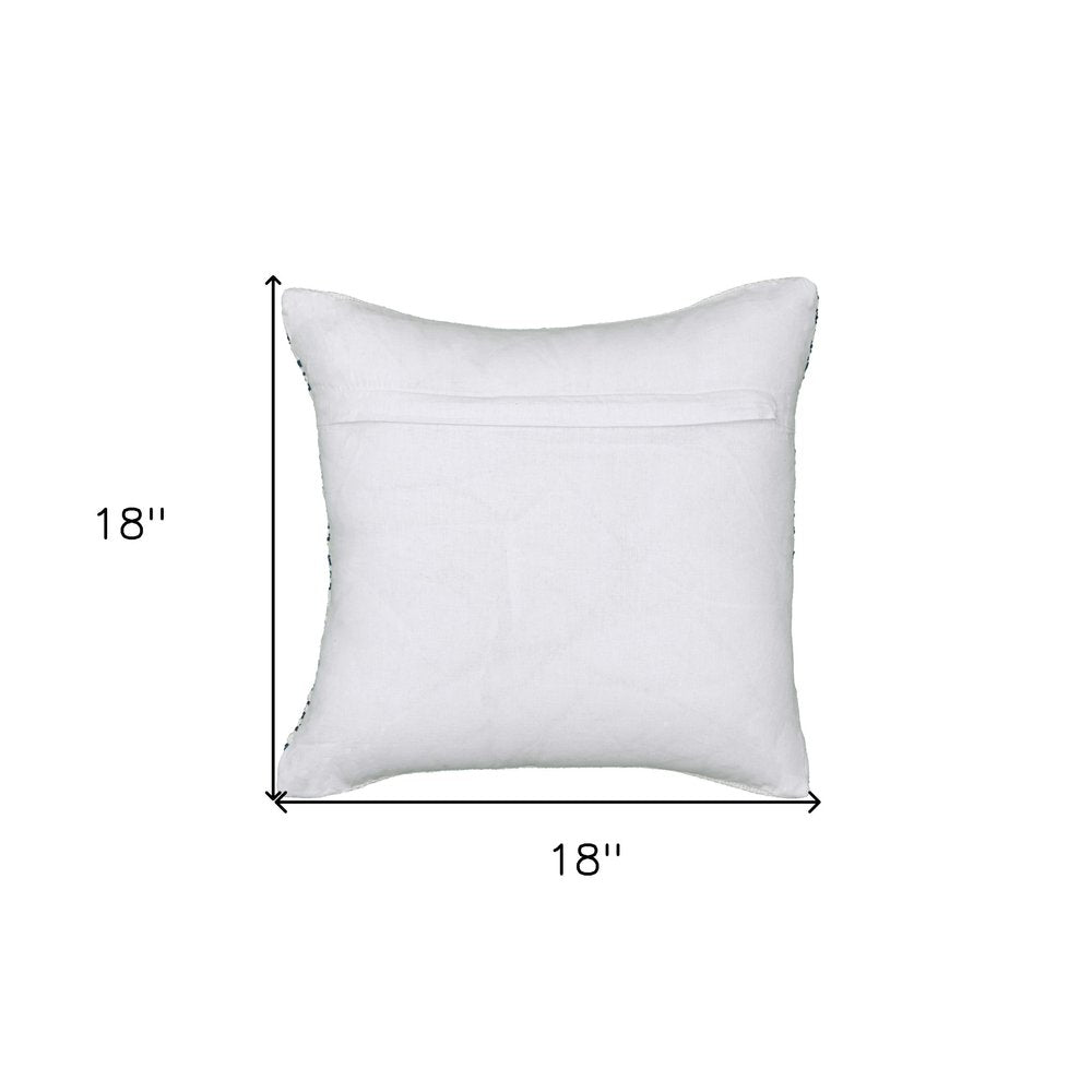 18" Gray and White Throw Pillow