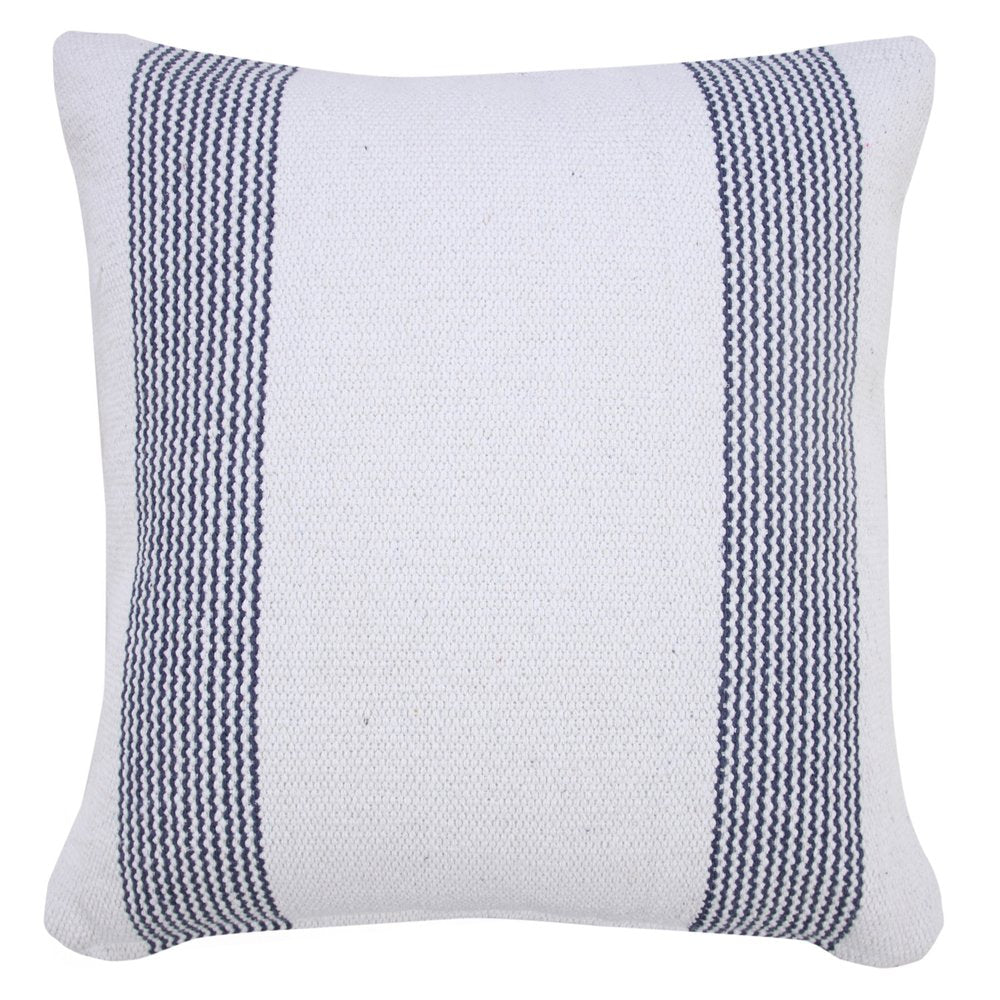 20" X 20" Black And White 100% Cotton Geometric Zippered Pillow