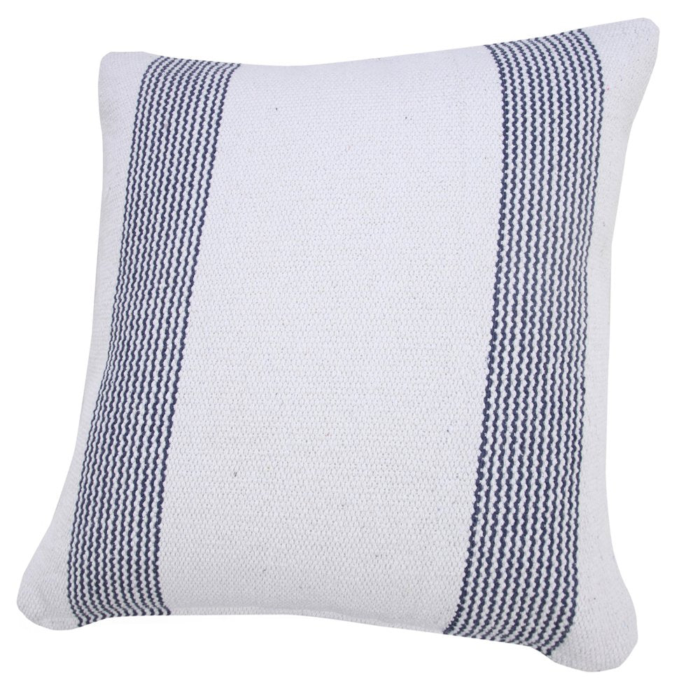 20" X 20" Black And White 100% Cotton Geometric Zippered Pillow