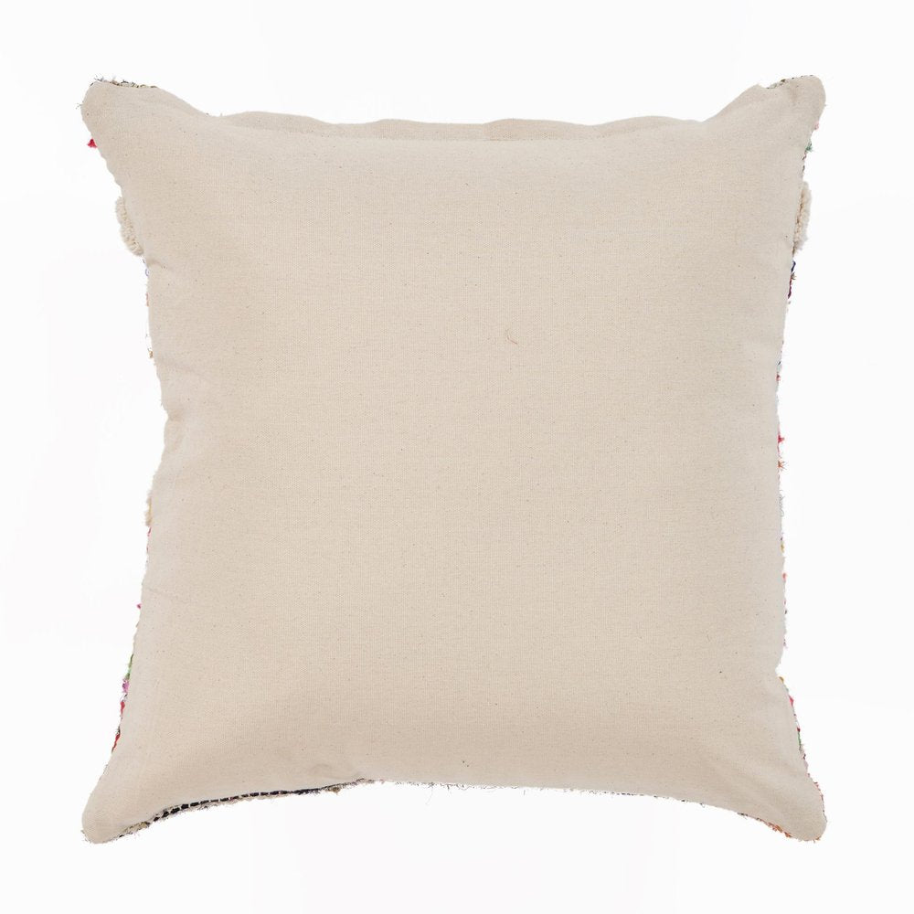 18" Blue And White Diamond Cotton Throw Pillow