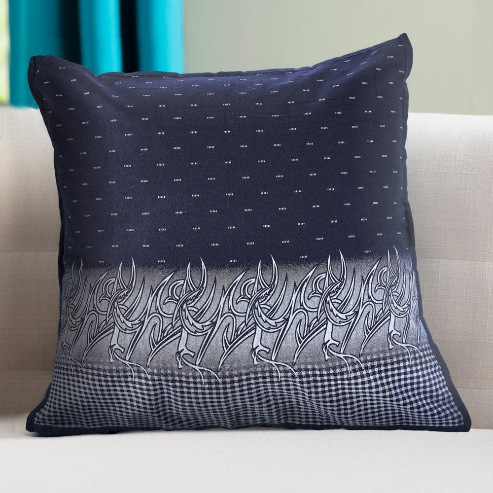 20" Black and Yellow Throw Pillow with Tassels