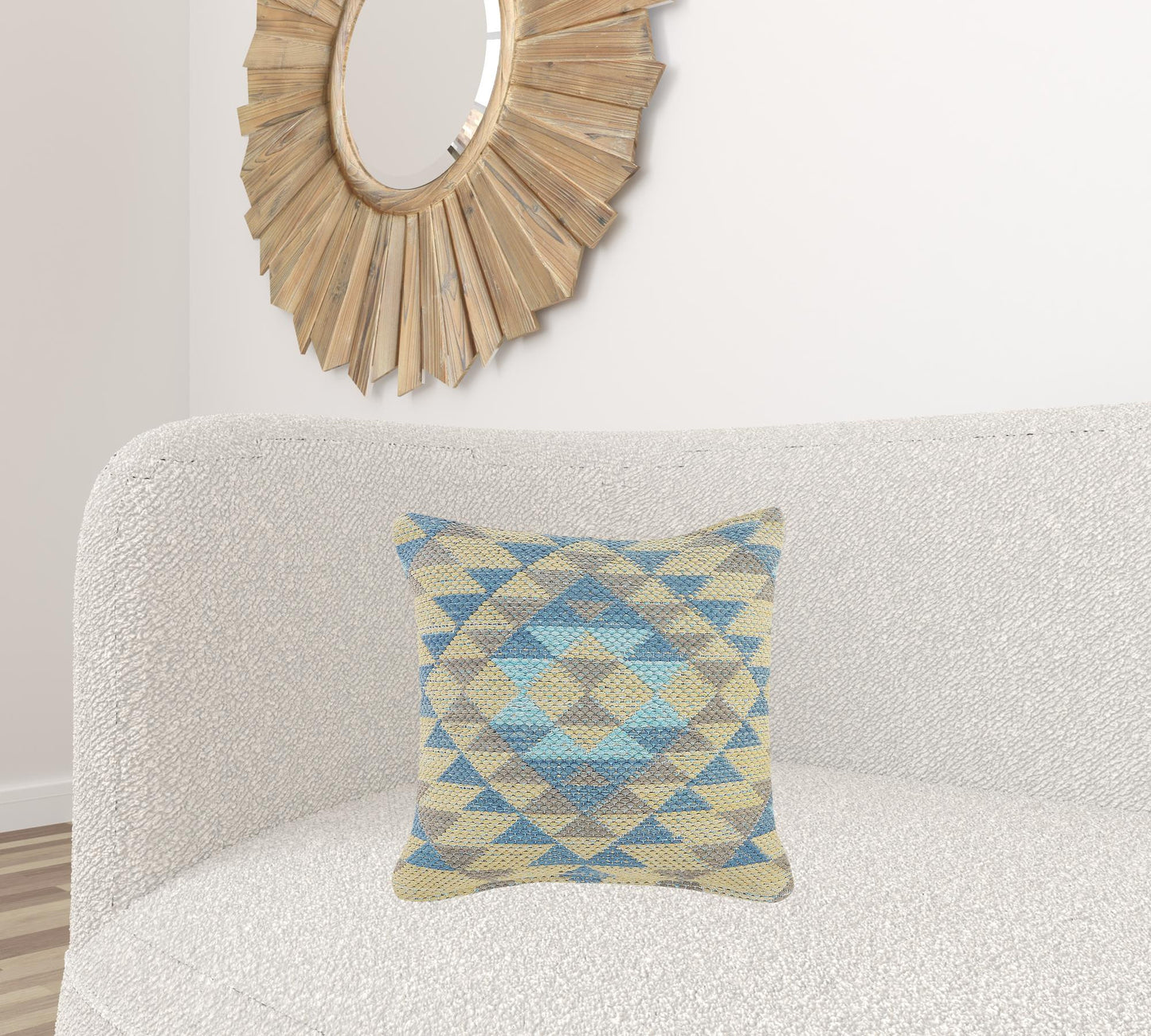20" Black and Yellow Throw Pillow with Tassels
