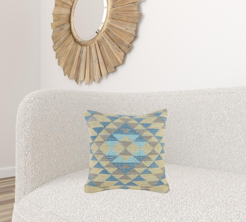 20" Black and Yellow Throw Pillow with Tassels