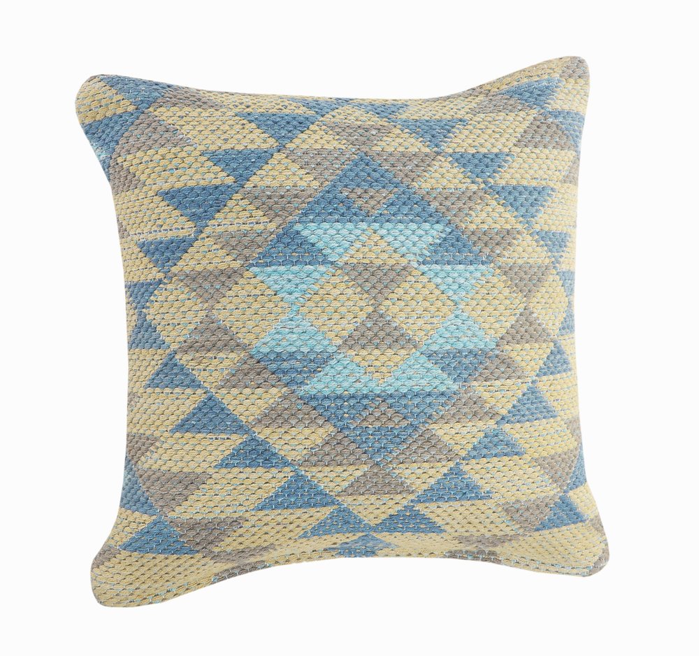 20" Black and Yellow Throw Pillow with Tassels