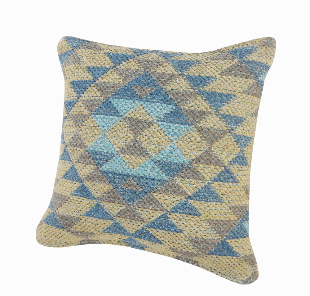 20" Black and Yellow Throw Pillow with Tassels