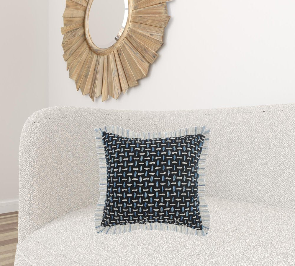 20" X 20" Black Gold And White Polyester And Cotton Blend Geometric Zippered Pillow