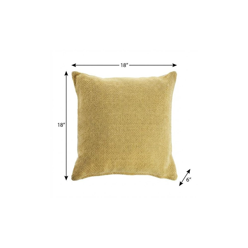 18" Cream Cotton Throw Pillow