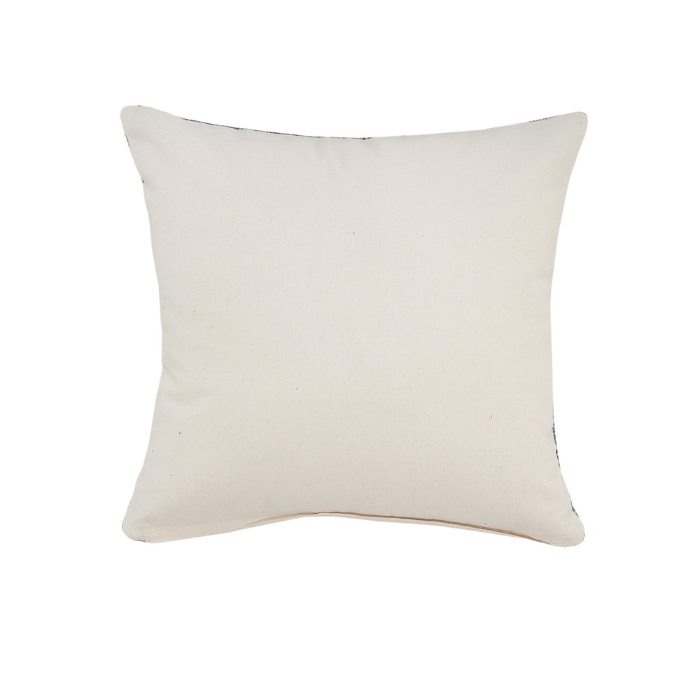 20" X 20" Blue 100% Cotton Geometric Zippered Pillow