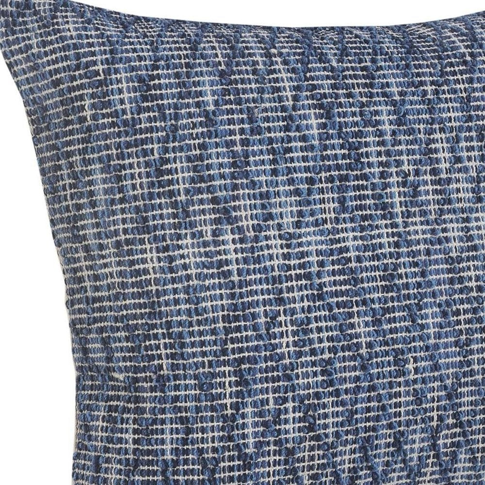 20" Blue Geometric Cotton Throw Pillow