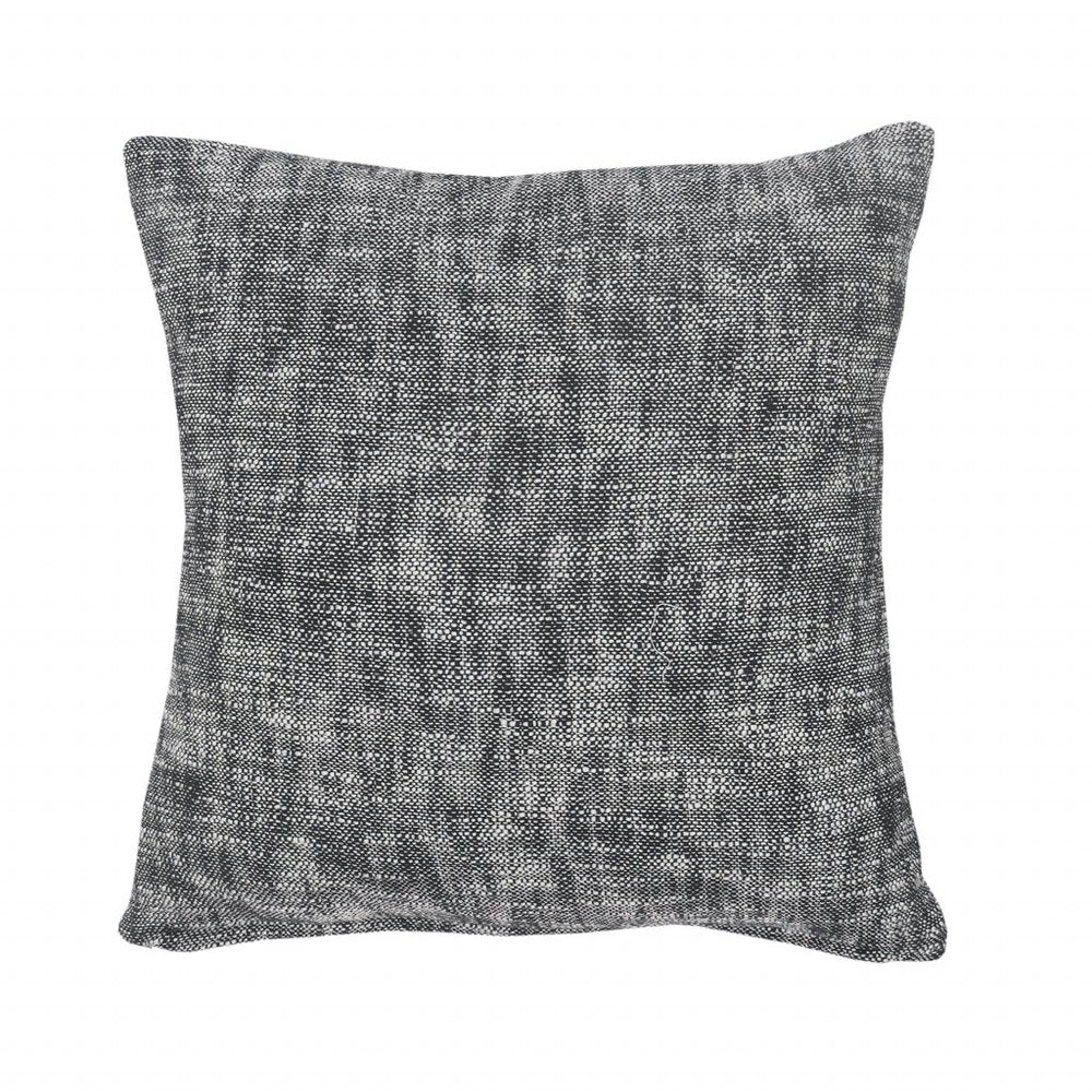20" X 20" Black And Cream 100% Cotton Geometric Zippered Pillow