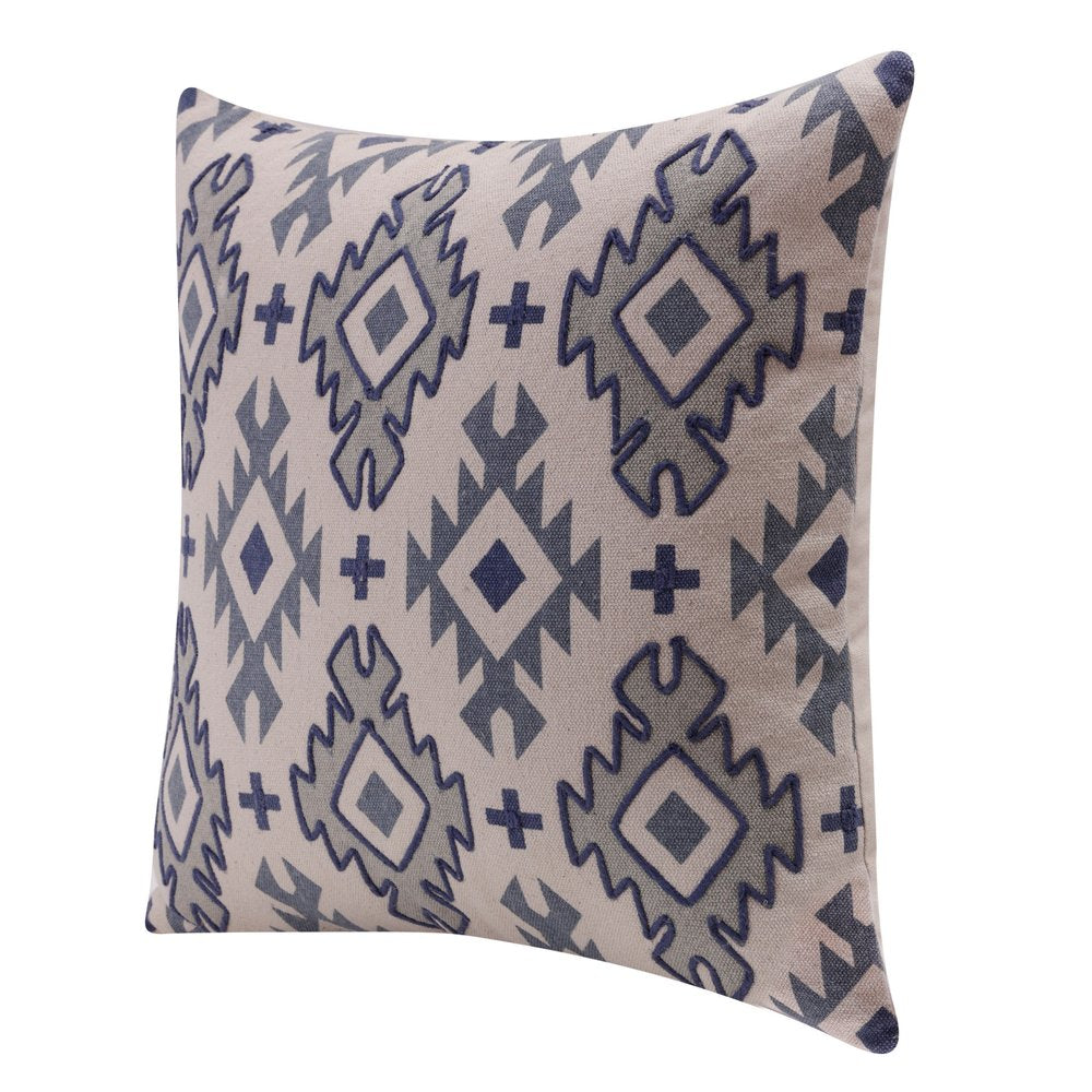 20" Yellow And Rust Cotton Geometric Throw Pillow