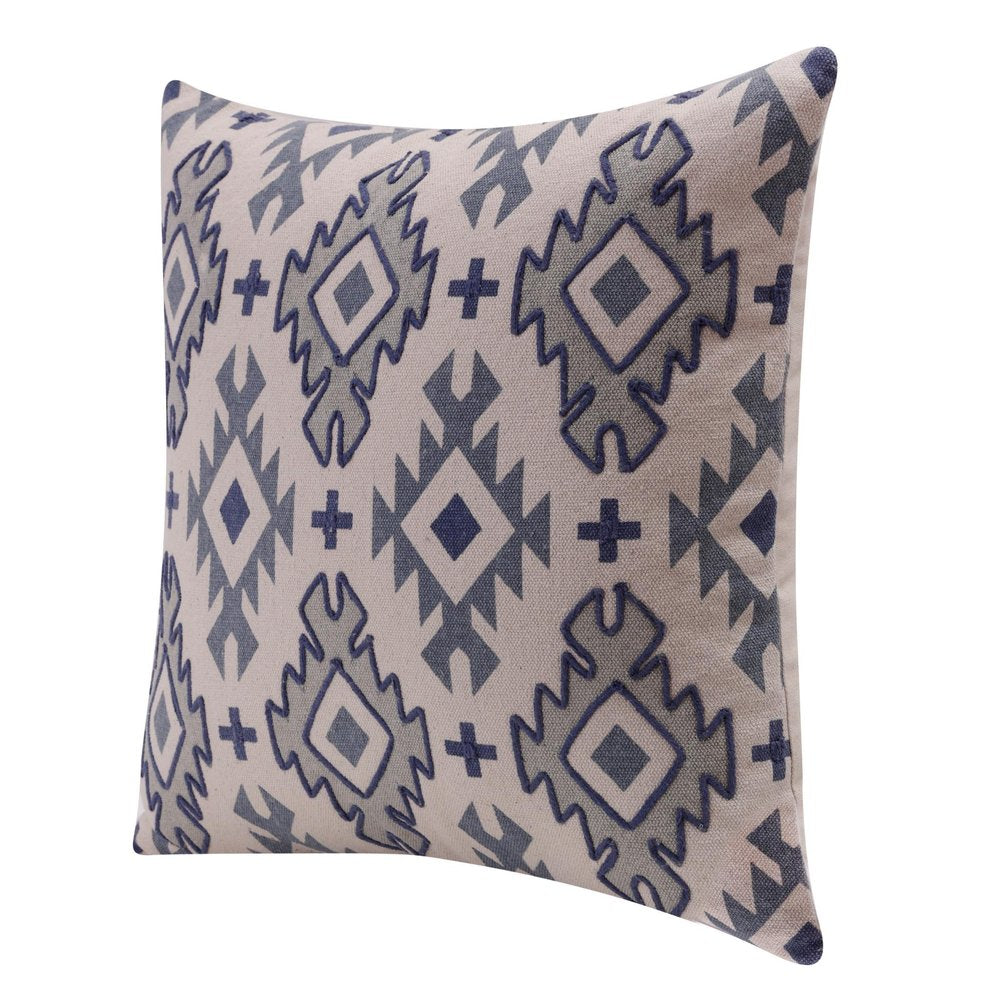 20" Yellow And Rust Cotton Geometric Throw Pillow