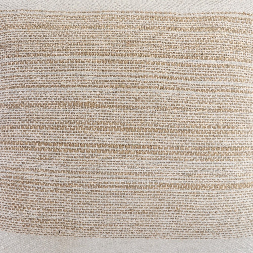 20" Natural and Ivory Throw Pillow