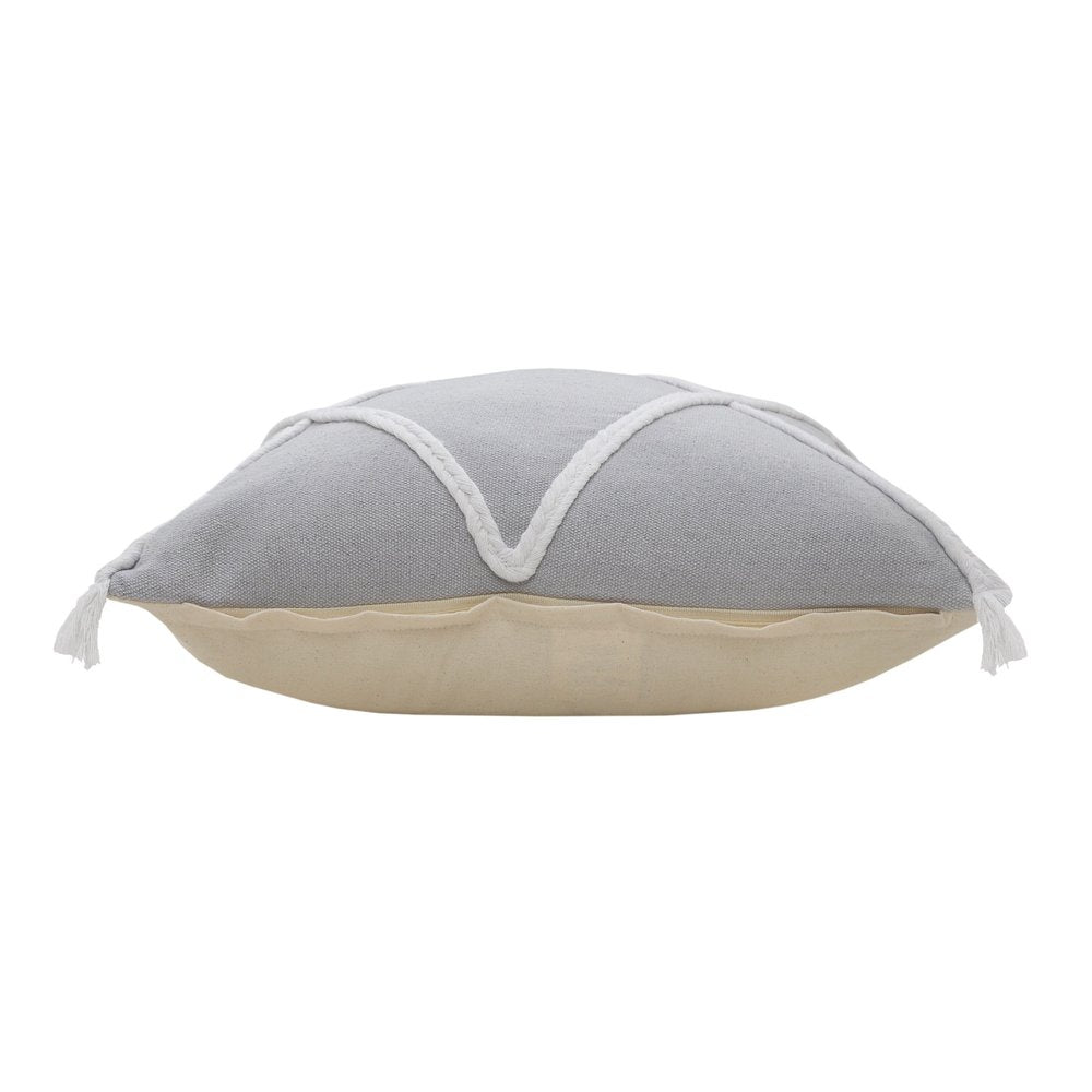 20" X 20" Birch And White 100% Cotton Coastal Zippered Pillow