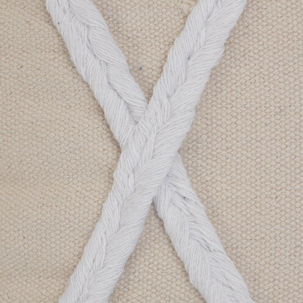 20" X 20" Birch And White 100% Cotton Coastal Zippered Pillow