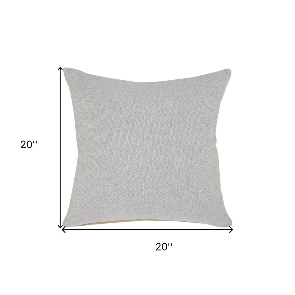 20" Gray Cotton Throw Pillow