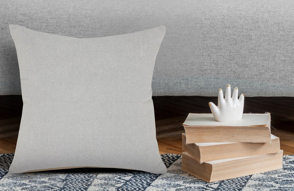 20" Gray Cotton Throw Pillow
