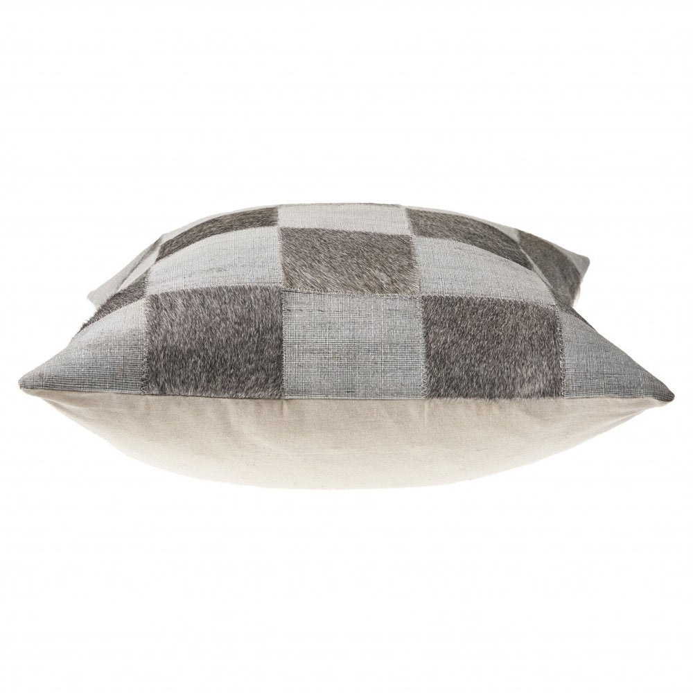 20" Silver and Brown Throw Pillow