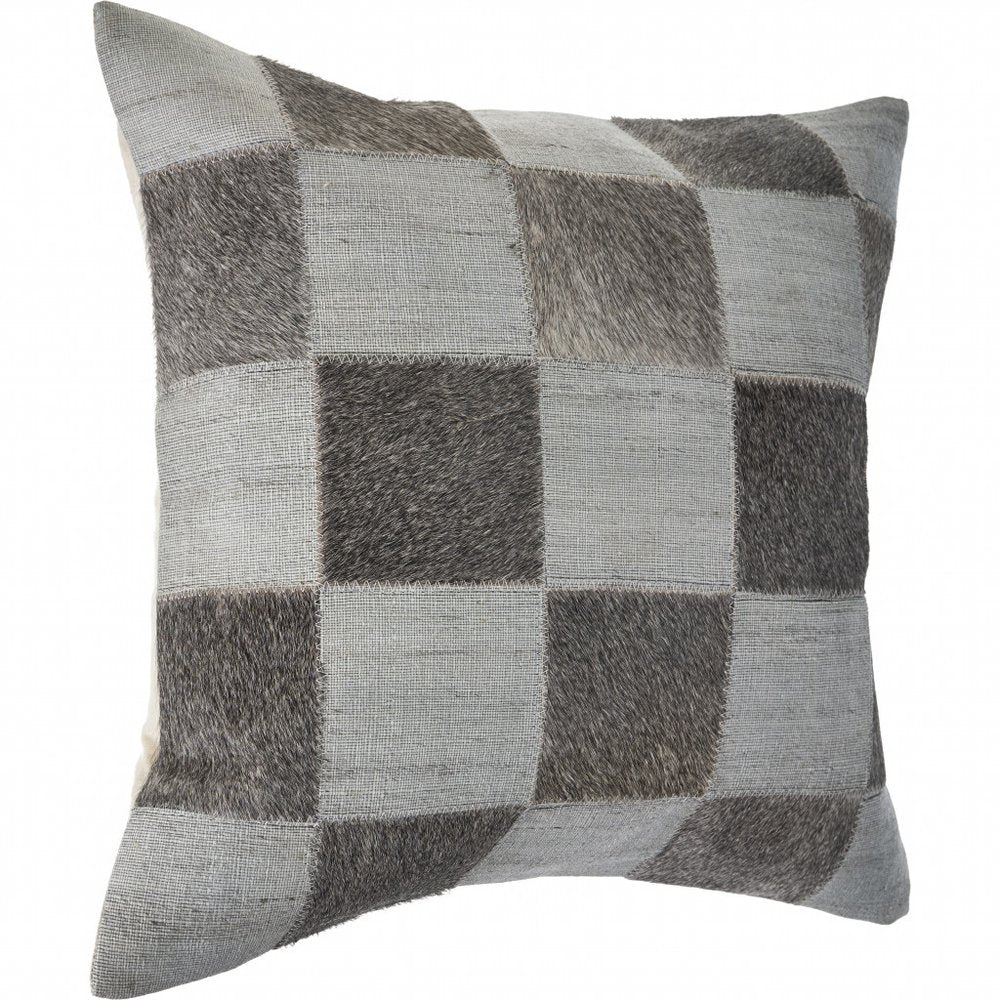 20" Silver and Brown Throw Pillow
