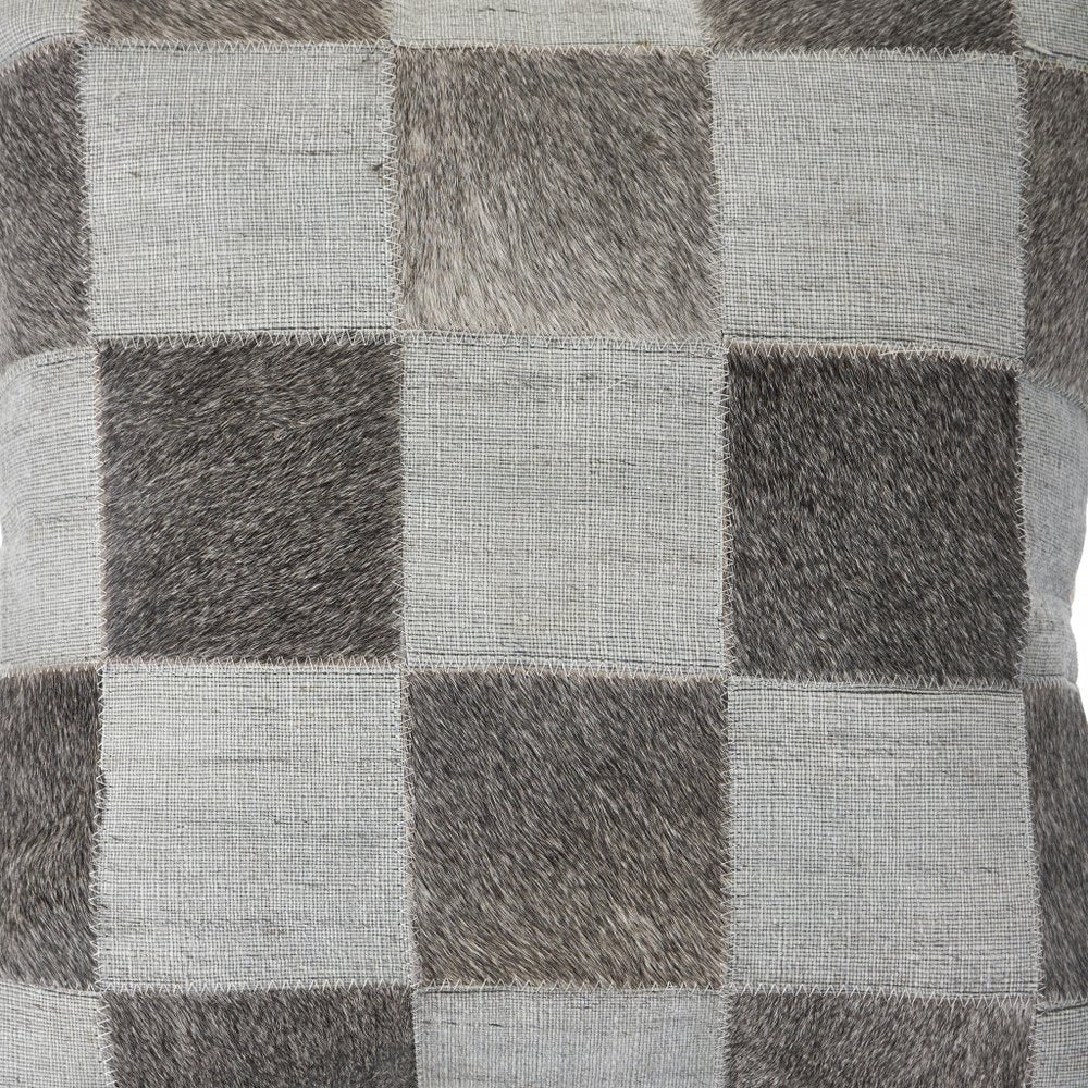 20" Silver and Brown Throw Pillow