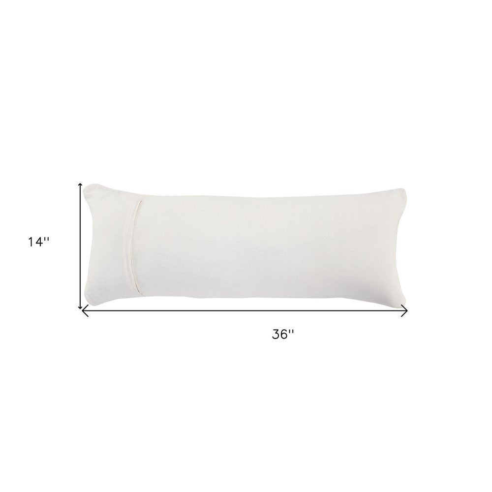 14" X 36" Red and White Throw Pillow