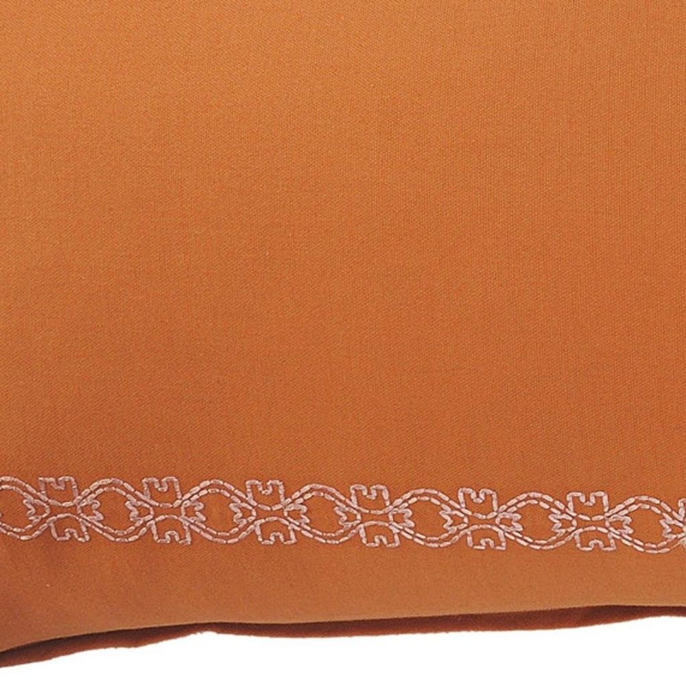 14" X 20" Orange Geometric Cotton Lumbar Throw Pillow