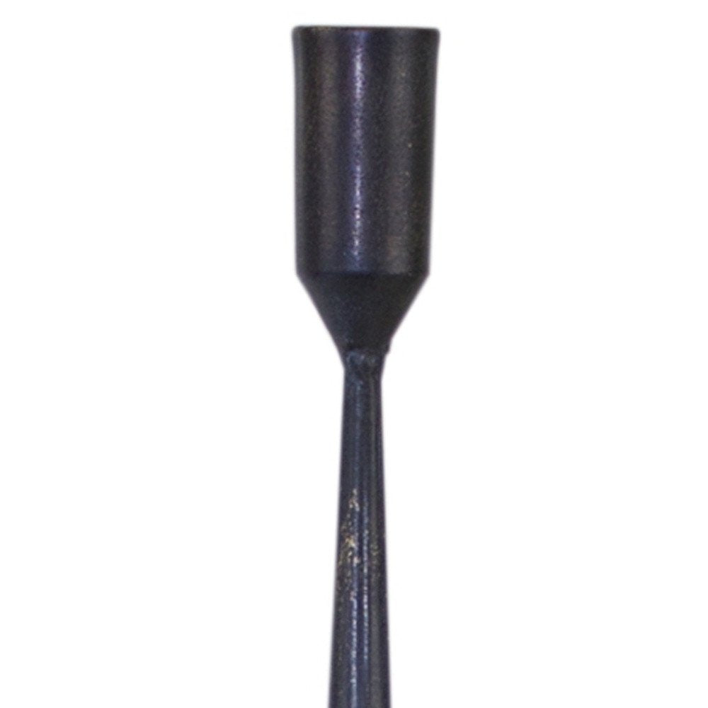 Set of Two Black Distressed Metal Tabletop Taper Candle Holders