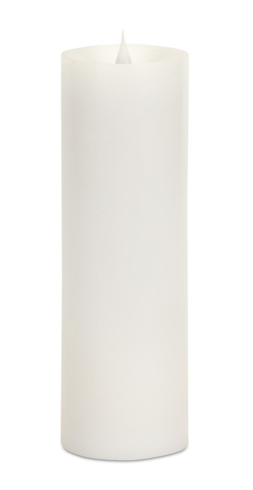 Set of Two White Flameless Pillar Candle