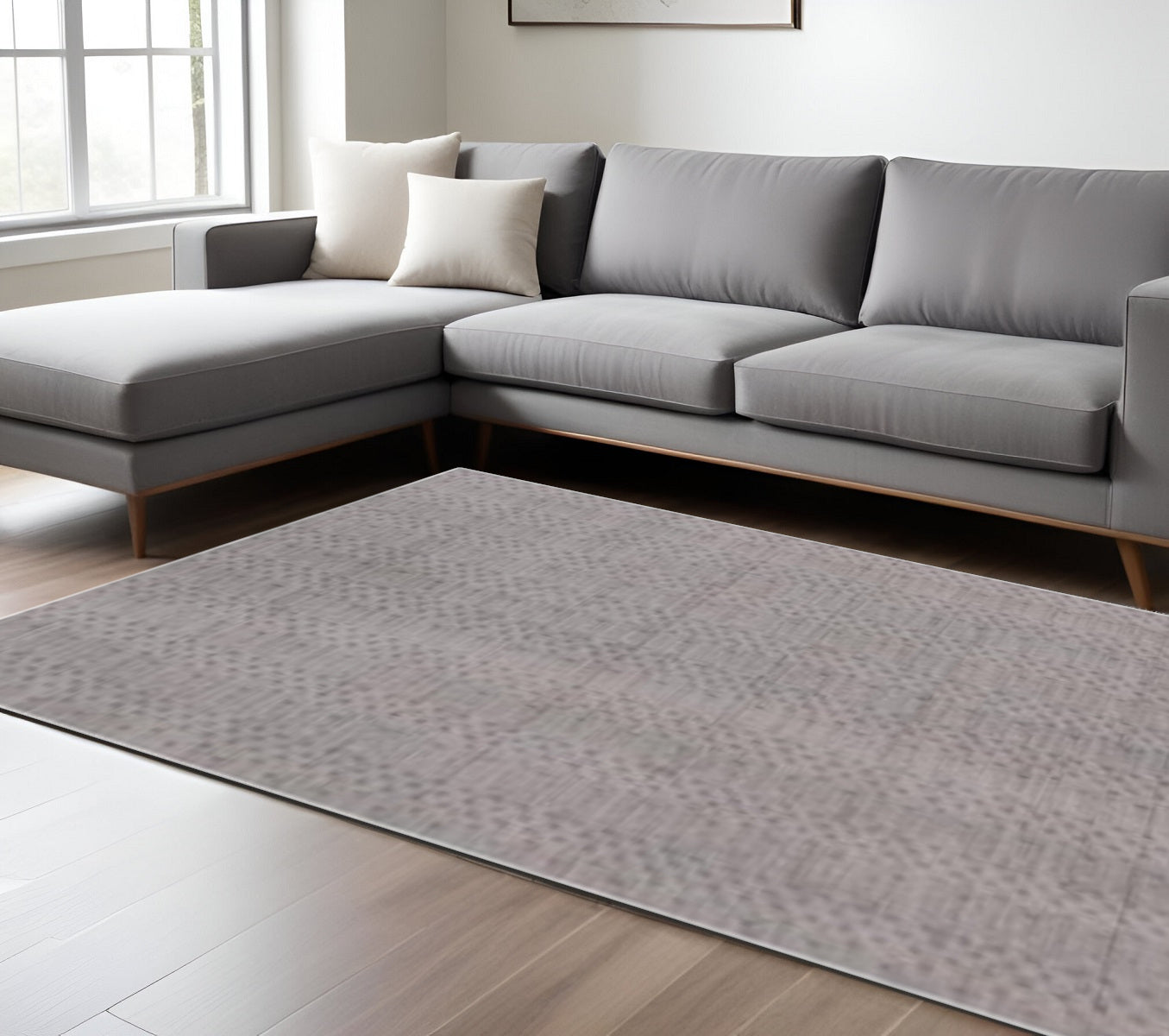 8' X 10' Charcoal Hand Loomed Area Rug
