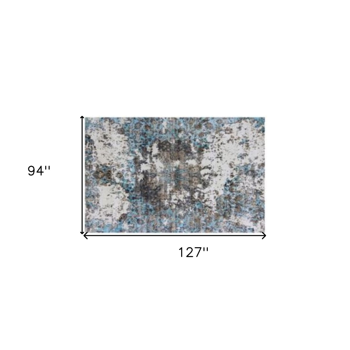 8' X 10' Gray And Ivory Abstract Hand Loomed Area Rug