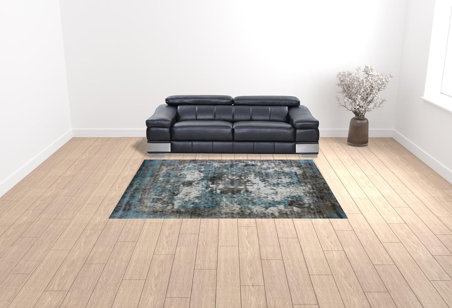 8' X 10' Gray And Ivory Abstract Hand Loomed Area Rug