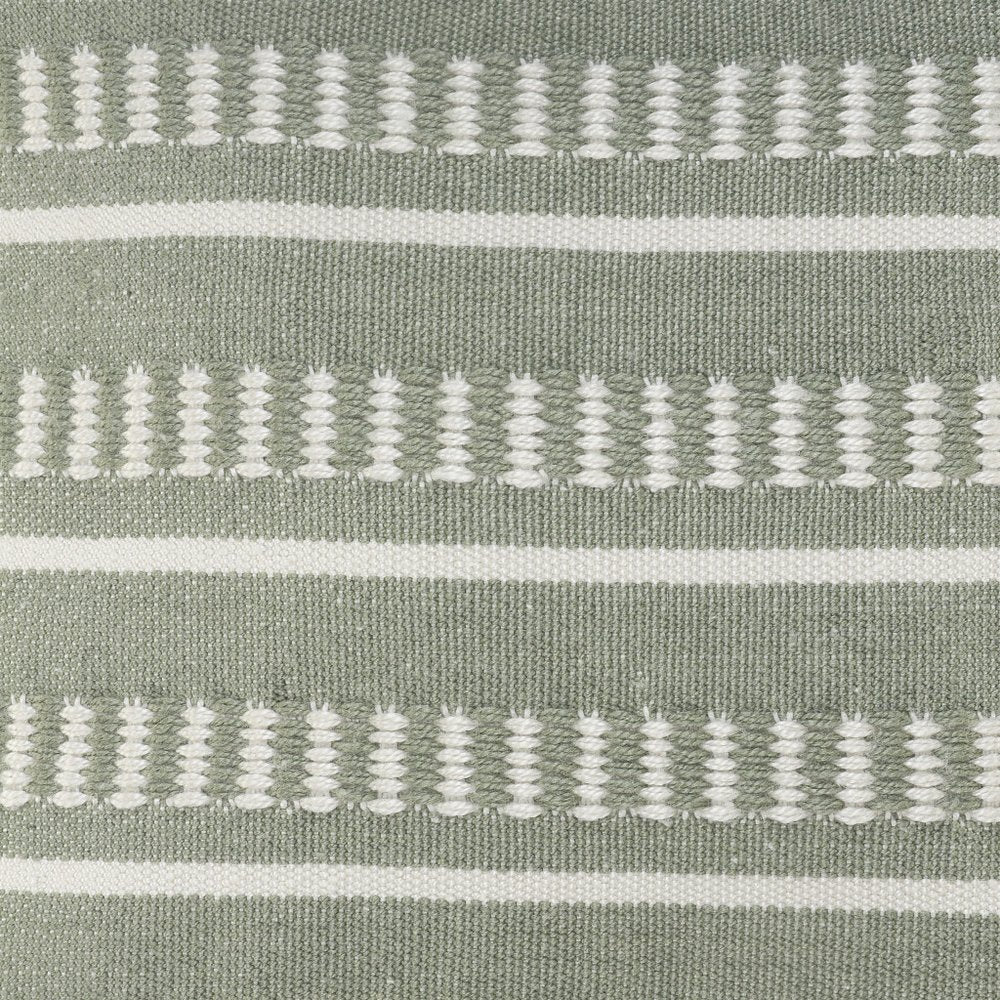 20" Blue and White Striped Indoor Outdoor Throw Pillow With Fringe