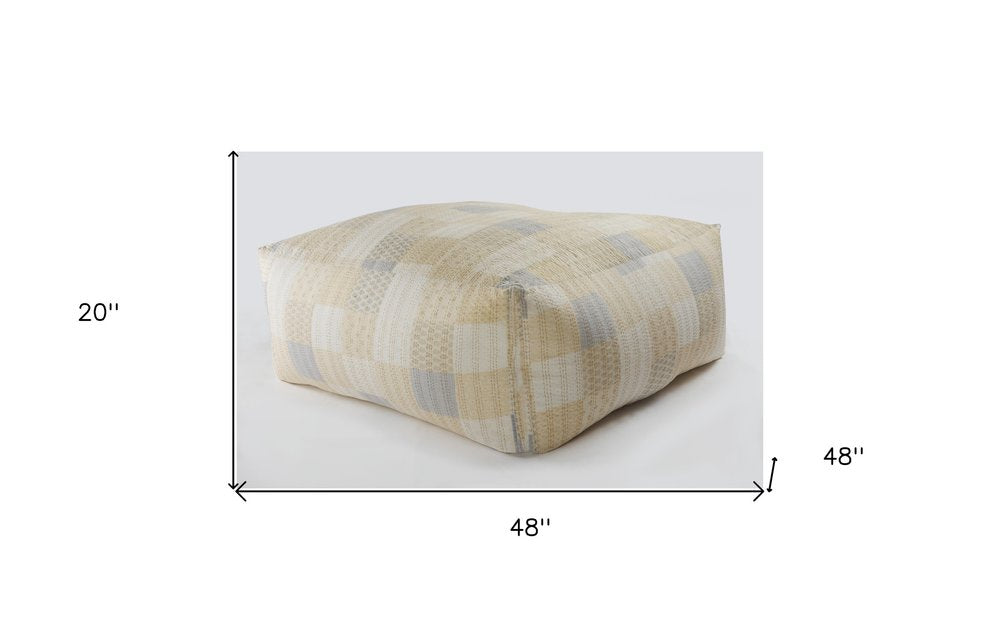 24" Red Patchwork Pouf Ottoman