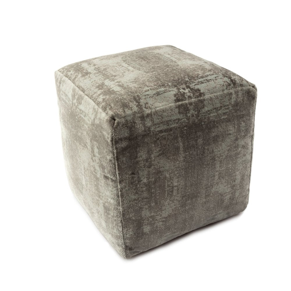 18" Blue Abstract Pouf Ottoman