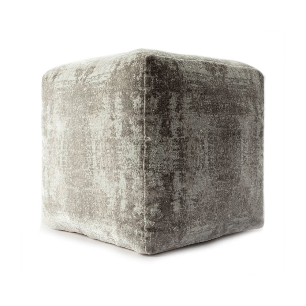 18" Blue Abstract Pouf Ottoman